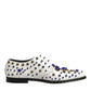 White Leather Crystals Embellished Dress  Shoes