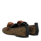 Gold Sequined Slip On Loafers Men Dress Shoes