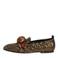 Gold Sequined Slip On Loafers Men Dress Shoes