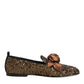 Gold Sequined Slip On Loafers Men Dress Shoes
