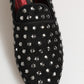 Black Crystal Embellished Loafers Dress Shoes