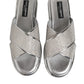 Silver Strass Slides Flats Slippers Shoes