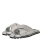 Silver Strass Slides Flats Slippers Shoes