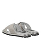 Silver Strass Slides Flats Slippers Shoes