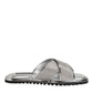 Silver Strass Slides Flats Slippers Shoes