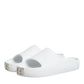 White Logo Slides Sandals Men Beachwear Shoes