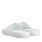 White Logo Slides Sandals Men Beachwear Shoes