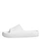 White Logo Slides Sandals Men Beachwear Shoes
