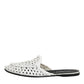 White Woven Slides MULES Men Sandals Shoes