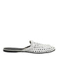 White Woven Slides MULES Men Sandals Shoes