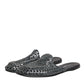Blue Woven Slides MULES Men Sandals Shoes