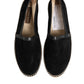 Black Suede Cotton Leather Espadrilles Shoes