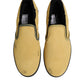 Yellow Cotton Low Top Slip On Sneakers Shoes