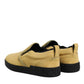 Yellow Cotton Low Top Slip On Sneakers Shoes