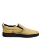 Yellow Cotton Low Top Slip On Sneakers Shoes
