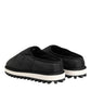 Black Nylon Low Top Slip On Sneaker Shoes