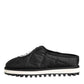 Black Nylon Low Top Slip On Sneaker Shoes