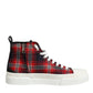 Multicolor Cotton High Top Men Sneakers Shoes