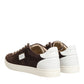 Brown Suede Leather Low Top Men Sneakers Shoes