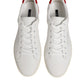 White Red Leather Low Top Men Sneakers Shoes