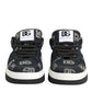 Blue Cotton Denim Logo Low Top Sneakers Shoes