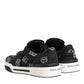 Blue Cotton Denim Logo Low Top Sneakers Shoes