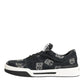 Blue Cotton Denim Logo Low Top Sneakers Shoes