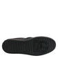 Black Leather Low Top Slip On Sneakers Shoes