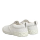 White Leather Low Top Slip On Sneakers Shoes