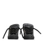 Black Cotton Denim Logo Low Top Sneakers  Shoes