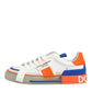 Multicolor Leather Low Top Men Sneakers Shoes