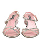 Pink Embellished Leather Ball-Heel Sandals  Shoes