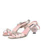 Pink Embellished Leather Ball-Heel Sandals  Shoes