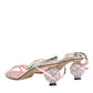 Pink Embellished Leather Ball-Heel Sandals  Shoes