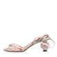 Pink Embellished Leather Ball-Heel Sandals  Shoes