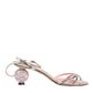 Pink Embellished Leather Ball-Heel Sandals  Shoes
