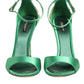 Green Heels Embellishments Sandals Shoes