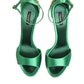 Green Heels Embellishments Sandals Shoes