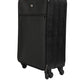 Gray Leather Logo Plaque Trolley Travel Wheel Men Suitcase Bag