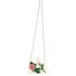 White Rose Embroidery Silk Gold Frame Clutch Purse Bag