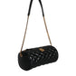 Black Mini Quilted Lambskin Leather Crossbody Sling Borse Bag