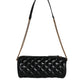 Black Mini Quilted Lambskin Leather Crossbody Sling Borse Bag