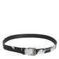 Multicolor PVC Floral Silver Buckle Men Belt