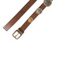Brown Leather Gold Silver Coin Buckle Belt
