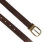 Brown Classic Gold Metal Logo Buckle Men Belt