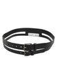 Black Double Strap Leather Buckle Men Belt