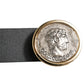 Black Leather Coin Buckle Classic Men Belt