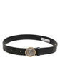 Black Leather Coin Buckle Classic Men Belt