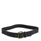 Black Leather Metal Buckle Classic Men Belt