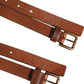 Brown Double Strap Leather Gold Buckle Belt